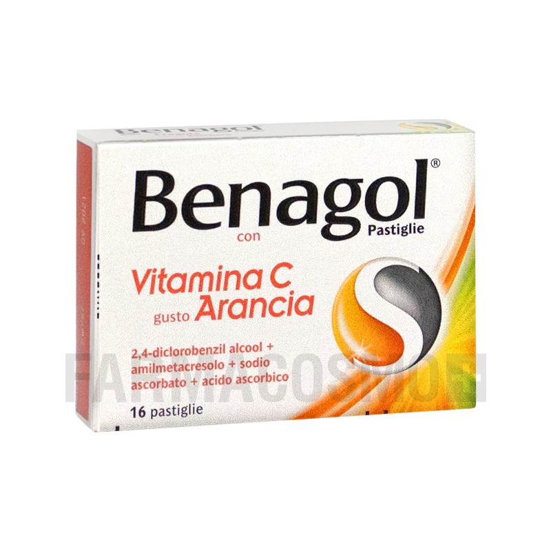 RECKITT BENCKISER - Benagol with Vitamin C - orange oral antiseptic - 16 tablets