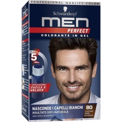 Men perfect - hair dye gel n. 80 natural black brown