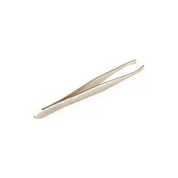 Tweezers Eyelash Golden Tipped Wide Oblique 78 Mm