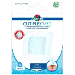 Cutiflex Med - 5 Transparent and Waterproof Dressings 14X14 Cm