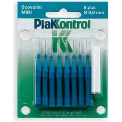 Interdental Brushes With Fixed Handle Mini 0.6 Mm 8 Pieces