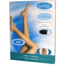 Sauber Classic Line 140 Den - Plus Size Tights (18-22 mmHg) - Size 5 Black