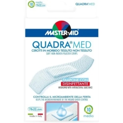 Quadra Med - 10 Soft Non-Woven Fabric Plasters - Medium 78 x 20 mm