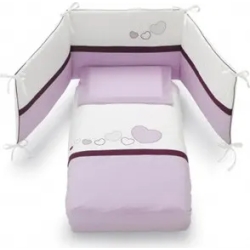 Set Complete Bed Duvet With Bumper And Pillow Cover Hearts Collection