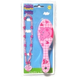 Peppa Pig Set Brush + Necklace For Girls