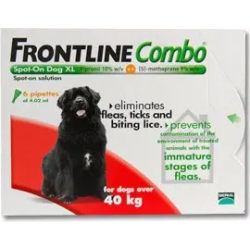 Combo Pesticide Dogs Extra Large Size (40Kg) 3 Vials 4,02 Ml