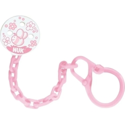 Chain Soother Holder Baby Pink