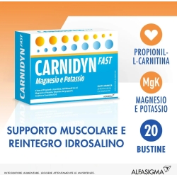 Carnidyn fast magnesium and potassium - Energy supplement 20 sachets