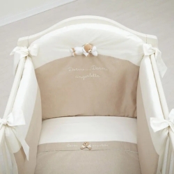 Set Duvet Bed Line Drawn Beige 4 Pieces