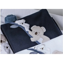 Blanket Embroidered Cot And Whellchair Blinky In Piquet Blue
