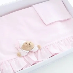 Set Sheet For Cot Baby Carriage Puccio Nanna Pink