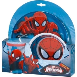 melamine meal set ultimate spiderman 3 pieces dish bowl and glass 33423