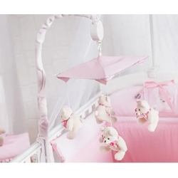 music crib mobile for cot bed mami - pink