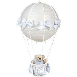 hot air balloon lamp - vichy bear blue sky