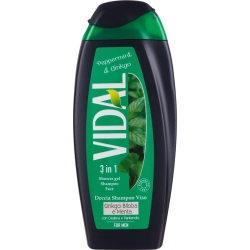 Men Peppermint &  Ginkgo 3in1  SHOWER GEL SHAMPOO-FACE  250 ml