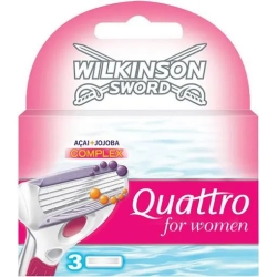 Sword Quattro Bikini Razor Blades with Acai and Jojoba extracts for Women pack of 3