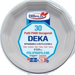 decagonali Plates, Polypropylene???30?Pieces