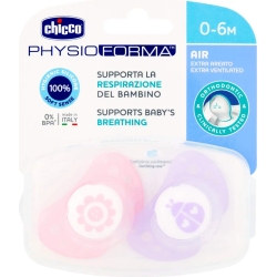 Soother Physio Air Pink Silicone 0-6M 2 Pcs Pack