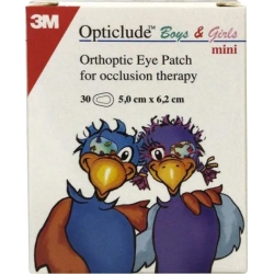 Opticlude Orthoptic Boy's and Girl's Junior Eye Patches Coloured - Mini Size, Pack of 30