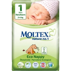 Moltex Nature No.1 Newborn 2-4 kg eco-friendly nappies - 23 pcs per pack