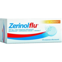 Zerinolflu 300mg + 1,41mg + 280mg - analgesic antipyretic 12 effervescent tablets with Vitamin C