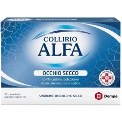 Collirio Alfa 0,4%  - lubricant moisturizing eye drops - 20 vials of 0,5 ml