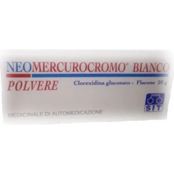 White Neomercurocromo - disinfectant powder of injured skin 20 g