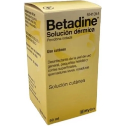 Betadine 10% Cutaneous Solution - Injured Skin Disinfection 50 ml