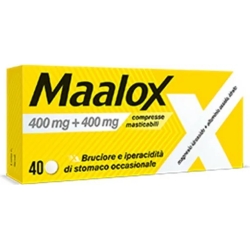 Maalox 400 mg + 400 mg - antacid 40 chewable tablets