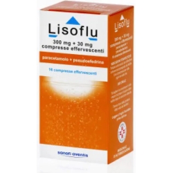 Lisoflu 300 mg + 30 mg - analgesic and decongestant 16 effervescent tablets