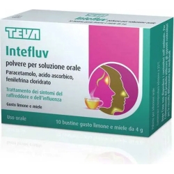 Intefluv - trattamento dei sintomi di influenza, raffreddore e febbre 10 bustine da 4 g