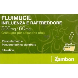 Fluimucil flu and cold 500 mg / 60 mg 8 sachets