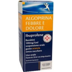 Algopirina fever and pain children 100 mg/5 ml - sugar-free orange flavored oral suspension - 150 ml