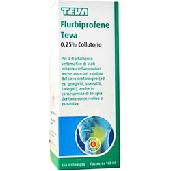 Flurbiprofen Teva Mouthwash - symptomatic treatment of inflammation and pain of oropharynx 160ml