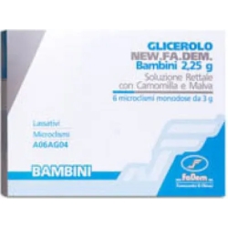 Glycerol Children 2.25g - rectal solution against constipation - chamomile and mallow 6 single-dose
