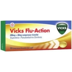 Vicks Flu Action 200 + 30mg - treating symptoms of cold and flu 12 tablets
