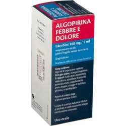 Algopirina Fever & Pain Children 100mg/5ml - no-sugar strawberry flavoured oral suspension 150ml