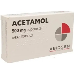 Acetamol for Childrens - antipyretic analgesic - 10 suppositories 500 mg