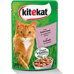 Wet cat food with salmon - pack of 48 bags x 100 g