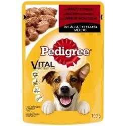 Pouch beef & rabbit in gravy - wet food for adult dogs - 24 bags x 100 g