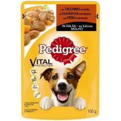 Pouch turkey & carrot in gravy - wet food for adult dogs - 24 bags x 100 g