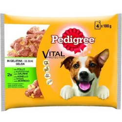 Pouch chicken & lamb in jelly - wet food for adult dogs - 13 multipacks of 4x100g bags