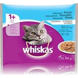 Adult 1+ selection - Fish in jelly - wet cat food - 13 multipack of 4 bags x 100 g