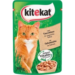 Wet cat food with turkey - pack of 48 bags x 100 g