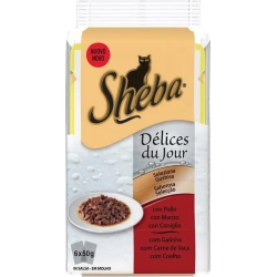 Délice du Jour savoury selection - chicken beef and rabbit - wet cat food - 6 bags x 50 g