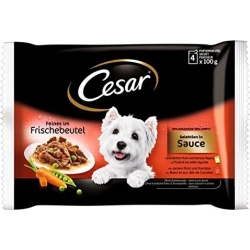 deliciously fresh Selection in gravy - wet dog food - multipack of 4 bags x 100 g