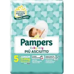 baby dry junior size 5 (11-25 kg) 16 nappies
