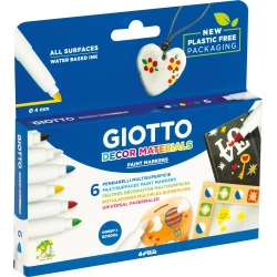 decor materials 6 multi-surface markers - assorted colours