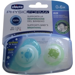 Physioforma Air 0-6m - 2 soothers with silicone teat assorted colors
