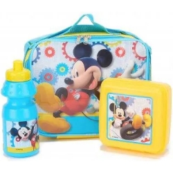 Mickey Mouse Yellow Children's School Full Pack Lunch Bag - Snack Container, Sport Bottle